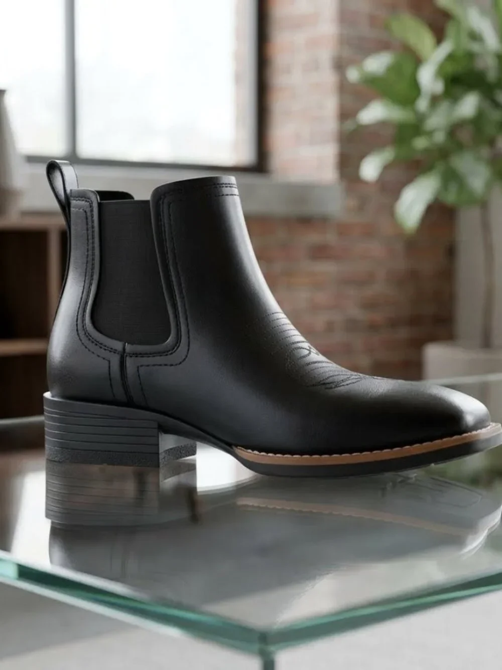 Men's Square Toe Western Boots | Casual Slip-On Cowboy Boots